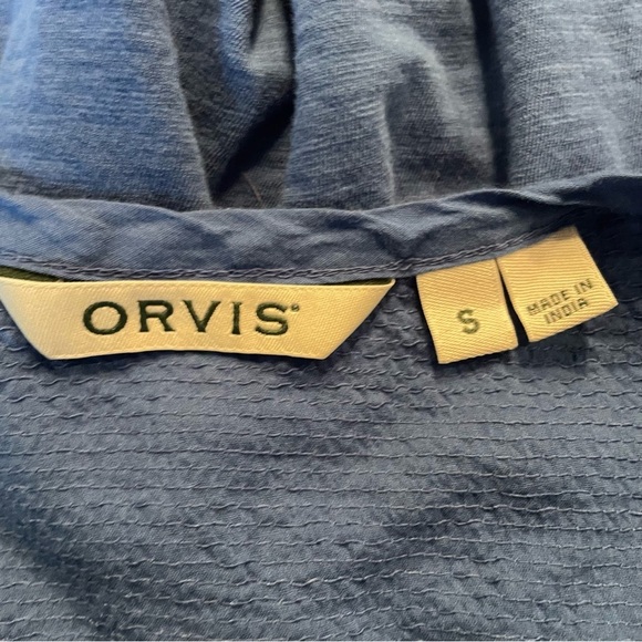 Orvis Blue v-neck button down Women's Top royal blue size small 100% cotton - Picture 4 of 7